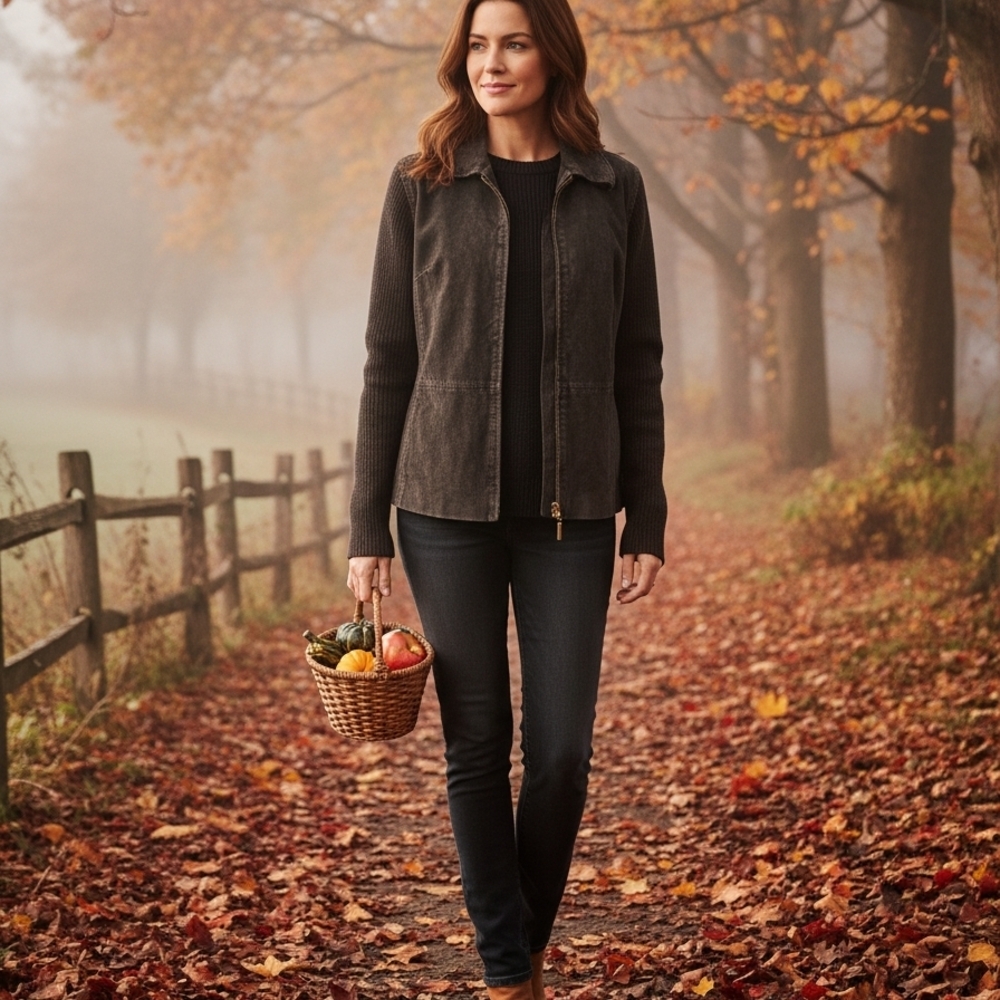 Fabio Women's Dark Brown Leather Jacket Medium‎